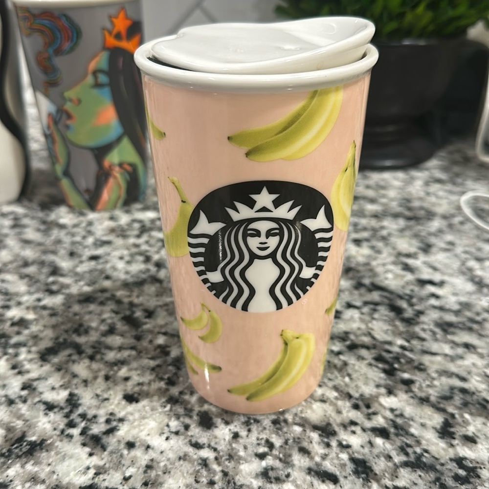 Starbucks Ceramic Tumbler 12 oz. Banana.